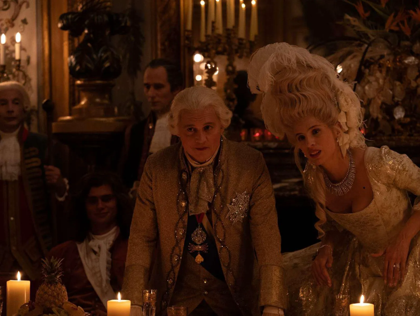 Maïwenn as Jeanne du Barry in a still from 