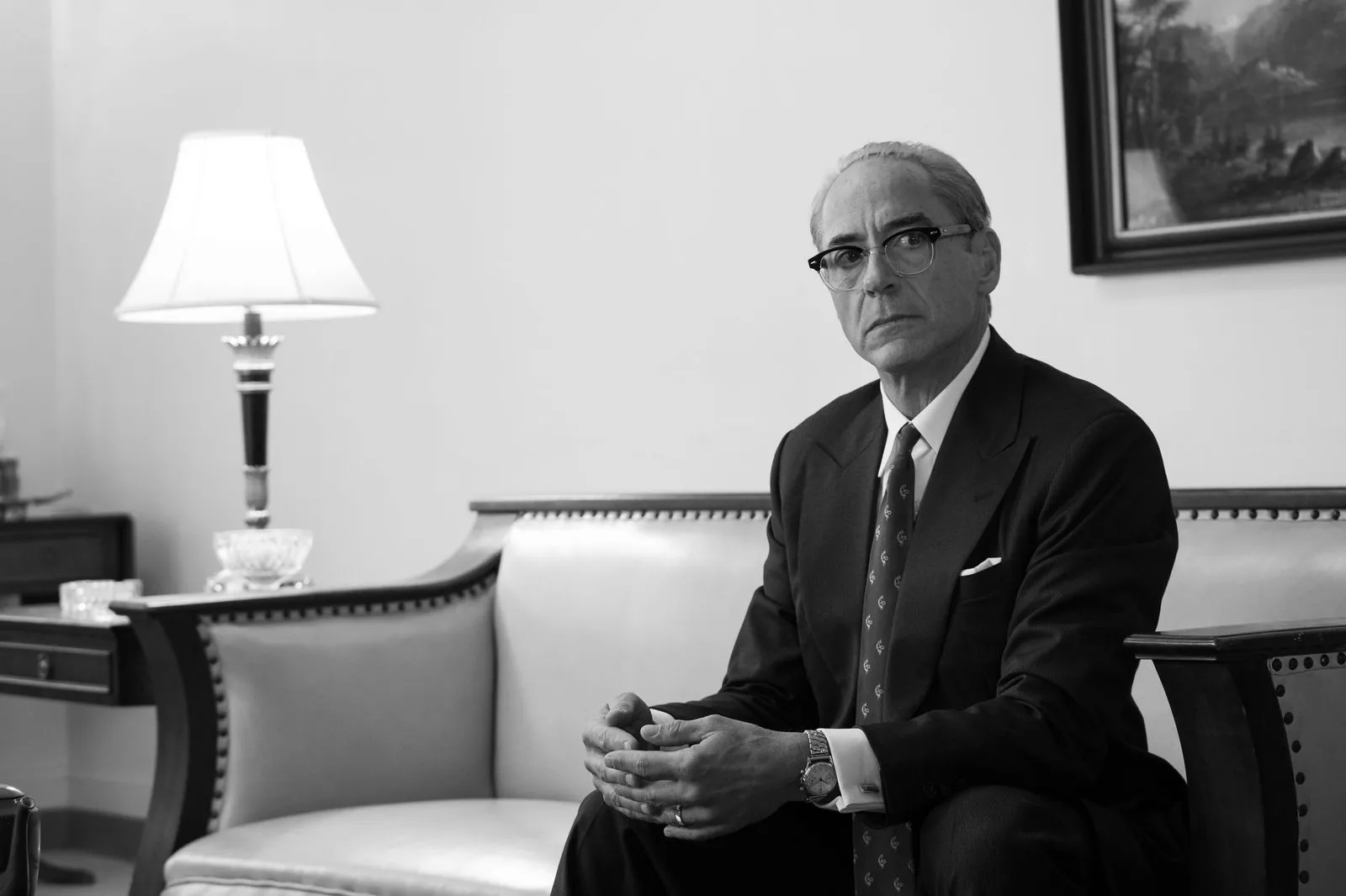 Robert Downey Jr. as Lewis Strauss in a still from the film 