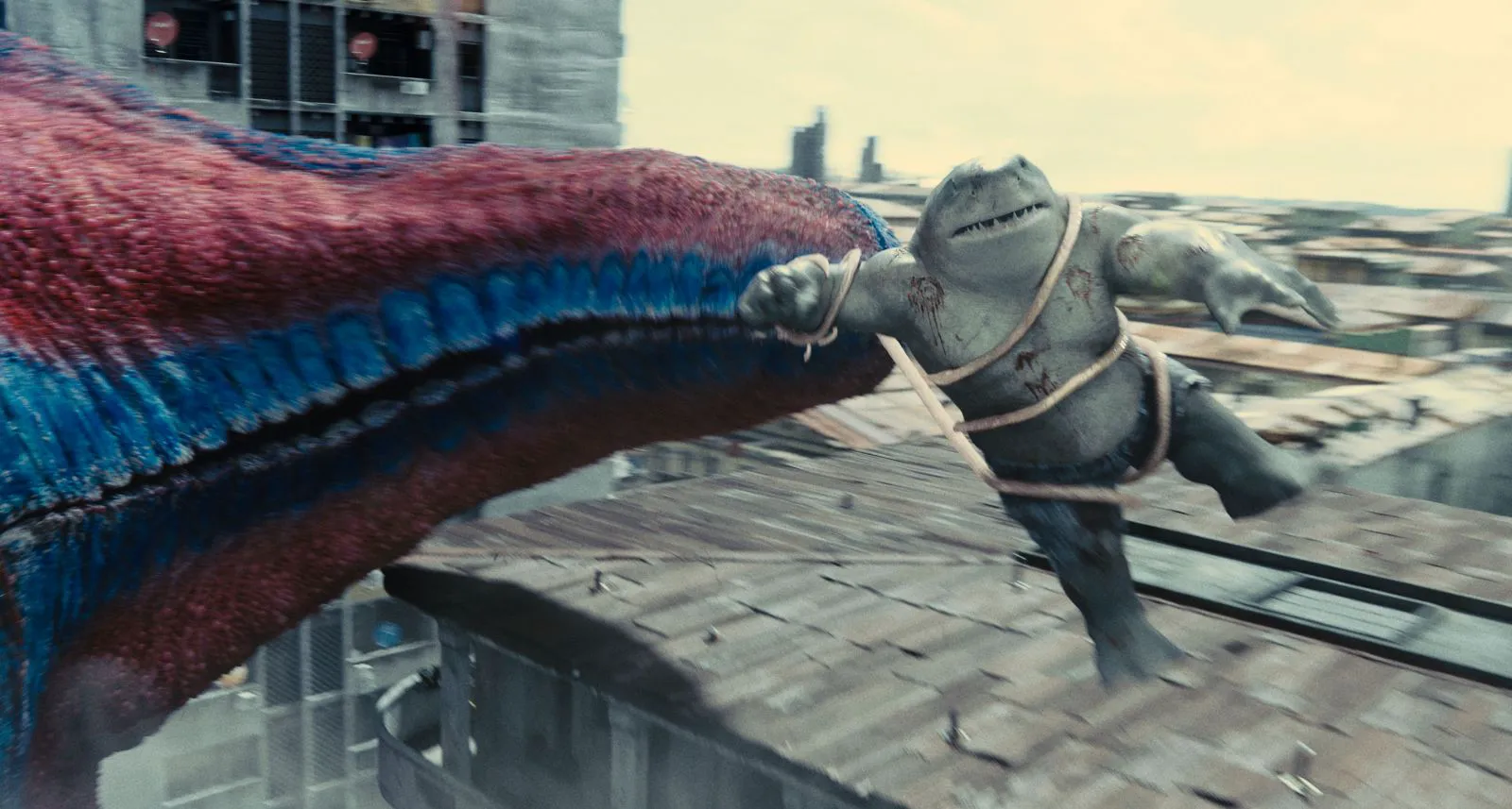 Sylvester Stallone as King Shark in a still from 